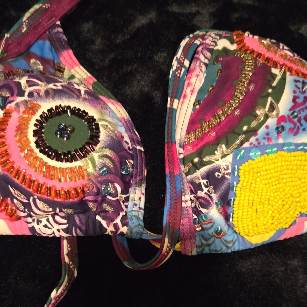 Colorful Beaded Bikini Set - Picture 2 of 3
